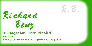 richard benz business card